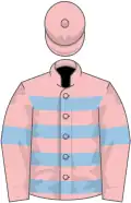 Pink, light blue hoops and armlets