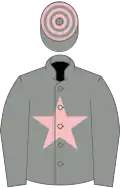 GREY, pink star, hooped cap