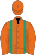 Orange, emerald green braces