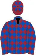 Maroon and royal blue diamonds