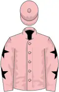 Pink, black stars on sleeves