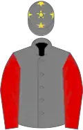 Black yellow stars, red sleeves, yellow stars on cap