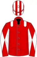 Red, white epaulets, diabolo on sleeves, striped cap