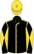 Black, yellow seams, diabolo on sleeves, yellow cap