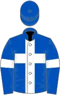 Royal blue, white cross and armlets