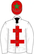 White, red cross of lorraine and cap with green star