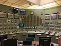 A view of the core control simulator which is an exact replica of the real core control station