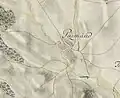 The map of Pázmánd from the First Military Mapping Survey of Austria Empire.