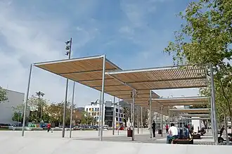 Contemporary pergola in a square in Benicassim, Spain