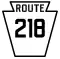 Pennsylvania Route 218 marker
