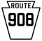 Pennsylvania Route 908 marker