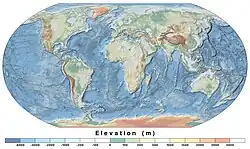 Image 23Map of the world showing elevation levels (from Upland and lowland)