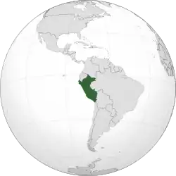 Location of Peru (dark green)