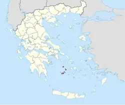 Milos within Greece