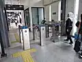 Fare gates at the entrance