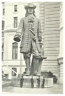 William Penn Statue on display in City Hall courtyard