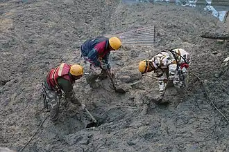 Rescue operation at the Tunnel 2 of Tapovan Vishnugad Hydropower Plant, Date: 8 February 2021