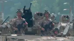 QBZ-191 rifles on the hands of People's Liberation Army Air Force Airborne Corps soldier during the 2025 China Victory Day Parade