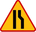 A-12b "road narrows — on the right"