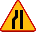 A-12c "road narrows — on the left"