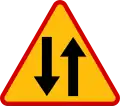 A-20 "road stretch with two-way traffic"