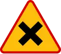 A-5 "intersection — uncontrolled intersection" (yield to vehicles coming from the right)
