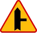 A-6b "intersection with a side road from the right" Drivers on the side road have to yield [3]