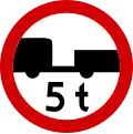 B-7 "no entry for motor vehicles with trailer" (variant – having a gross trailer weight rating exceeding [...] tonnes)