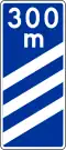 F-14a "indicator sign on the motorway, placed in a distance of 300 m before the beginning of exit lane" (formerly used )