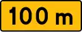 T-1 "plate indicating a distance of warning sign from hazard"
