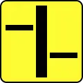 T-6b "plate indicating arrangement of roads without right of way (applied on priority road)"