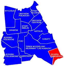 Skarpa Powsińska within the Ursynów district.