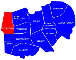 Wyględów within the Mokotów district.