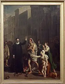 Saint Vincent de Paul Taking the Shackles of a Galley Slave by Fortuné Dufau