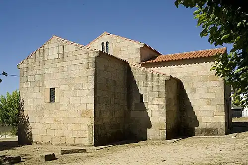 Rural church of São Pedro de Lourosa, Portugal, built in the 10th century it has the simplest type of square-shape apsidal east end.