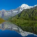South aspect of Pabil reflected in Kalo Daha Lake