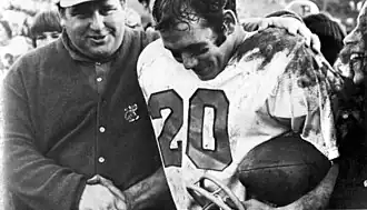 Coach Chester Caddas (left) during a 1972 game