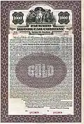 Gold Bond specimen of the Packard Motor Car Company, issued 15 April 1921