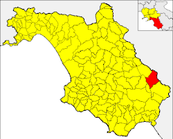 Padula within the Province of Salerno
