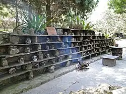 An imitation of a ceremonial rack of skulls of the Paiwan people in Formosan Aboriginal Culture Village