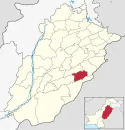 Location of Pakpattan in Punjab.