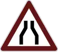 Road narrows
