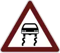 Slippery road surface