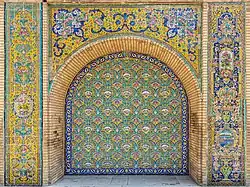 A picture of the Qashani wall tiles of Shams-ol-Emareh mansion in Golestan Palace