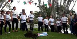 Children of Palestinian ancestry celebrating (Palestinian Day) at the Club Arabe Salvadoreño "Arab-Salvadoran Club"
