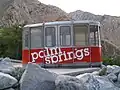 An original aerial tram car on static display as seen in 2007