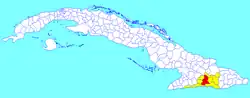 Palma Soriano municipality location in Cuba.