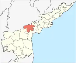 Location of Palnadu district in Andhra Pradesh