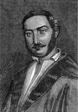 Woodcut of Panagiotis Soutsos (1873)