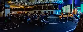 A panorama taken in the Richard Dawkins Foundation room on the first day of the QED: Question, Explore, Discover conference on Saturday 13 April 2013